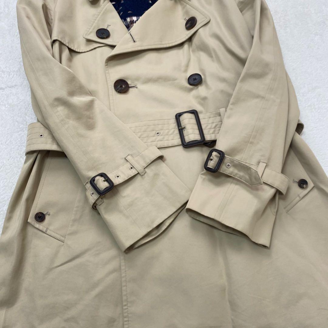【美品】アクアスキュータム　トレンチコート ベージュ　メンズ　38 保存袋付き