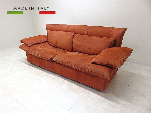 希少品　イタリア　Giovanni Erba & Co. 本革3人掛けソファ
