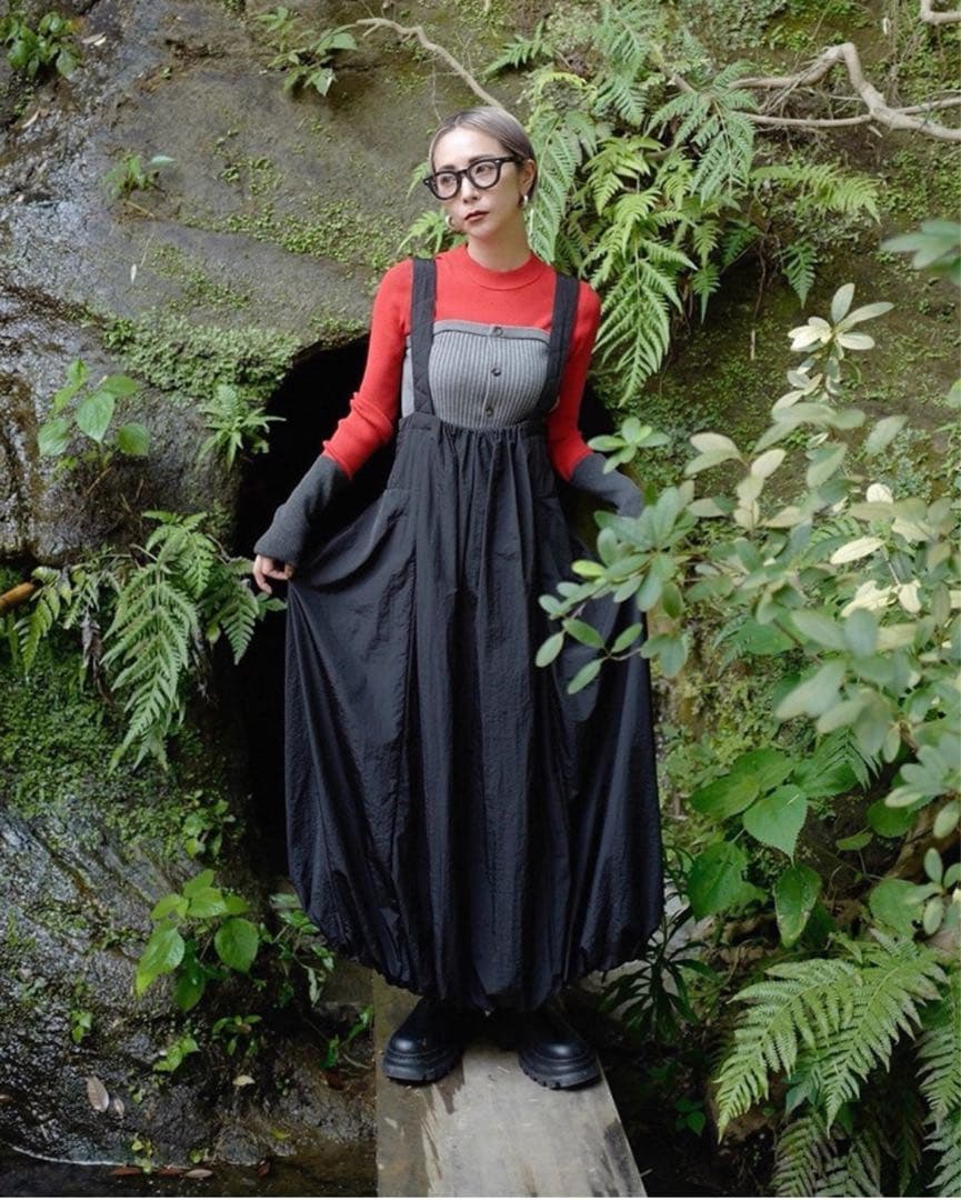 OMMOキルティングバルーンワンピース