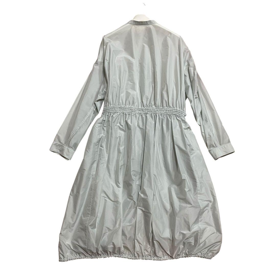 タグ付き　Drawer ドゥロワー ノーカラー ロングコート　撥水　ロゴ刺繍　S