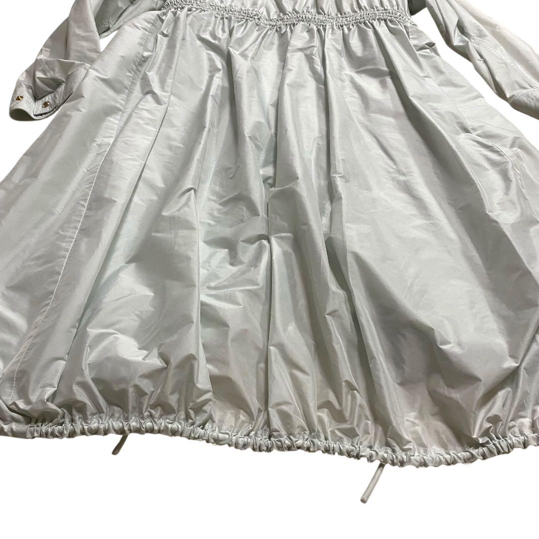 タグ付き　Drawer ドゥロワー ノーカラー ロングコート　撥水　ロゴ刺繍　S