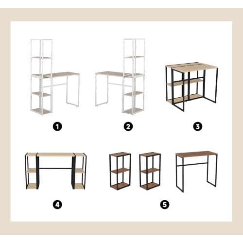 【新品登場】H型パソコンデスク 収納ラック2個付き オフィスデスク ラクラクに組