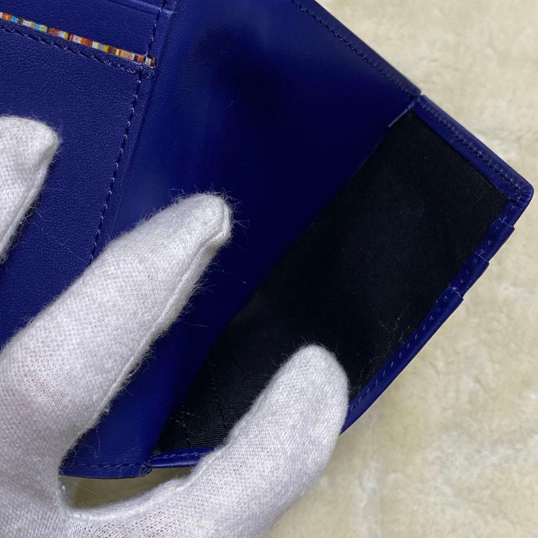 未使用保管品✨ポールスミスミニ財布カードケース青レザーミニクーパー箱&保存袋付き