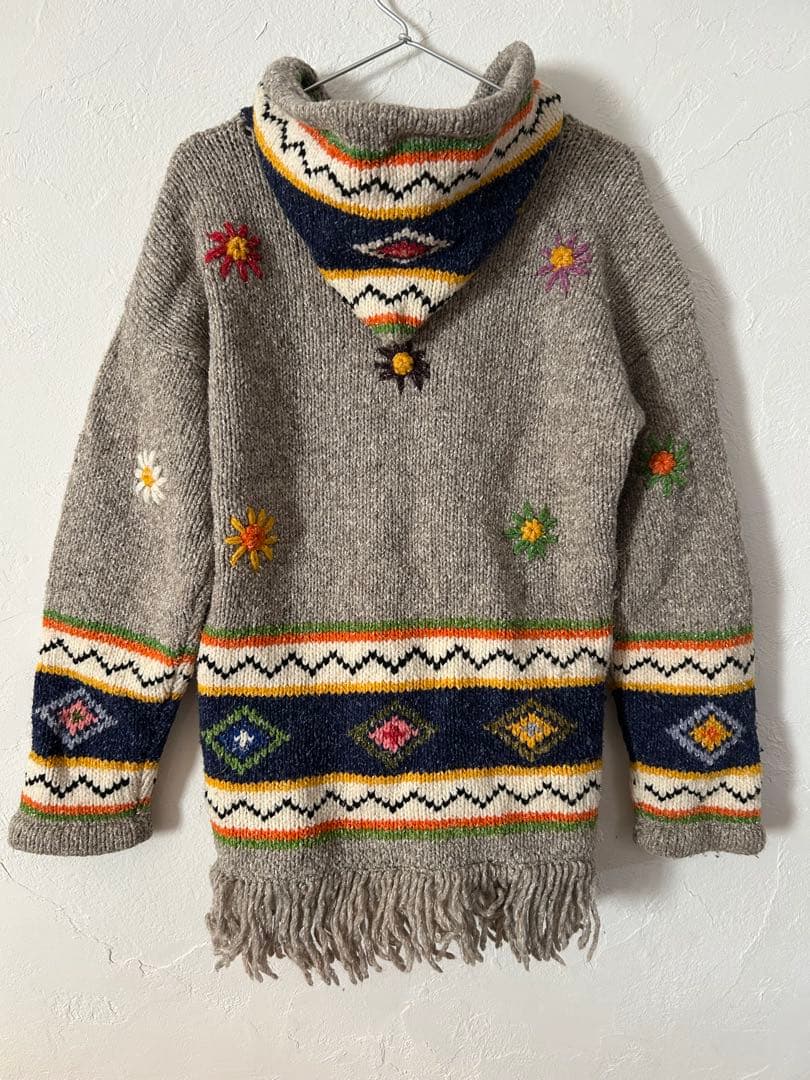 エグアドル　ニット　フードパーカー　itimi toro otoe