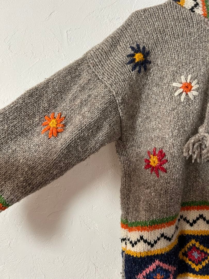 エグアドル　ニット　フードパーカー　itimi toro otoe