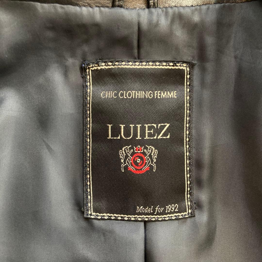 K プロフご覧ください‼️様 LUIEZ ラムレザー ベルト コート 9 M 黒