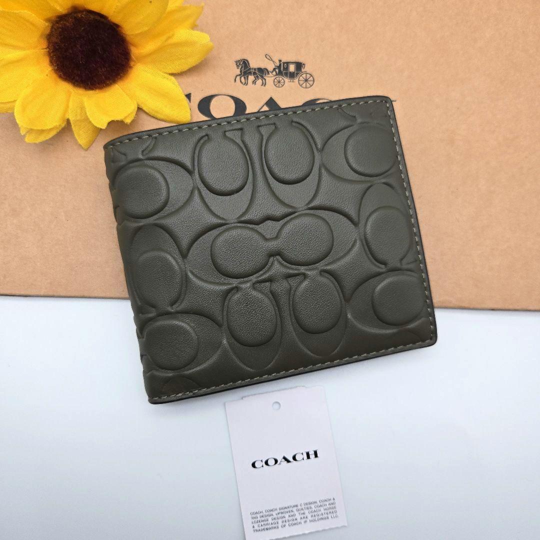 COACH 折り財布 新品 オリーブ 最新作 限定品 お札入れ 小銭入れ
