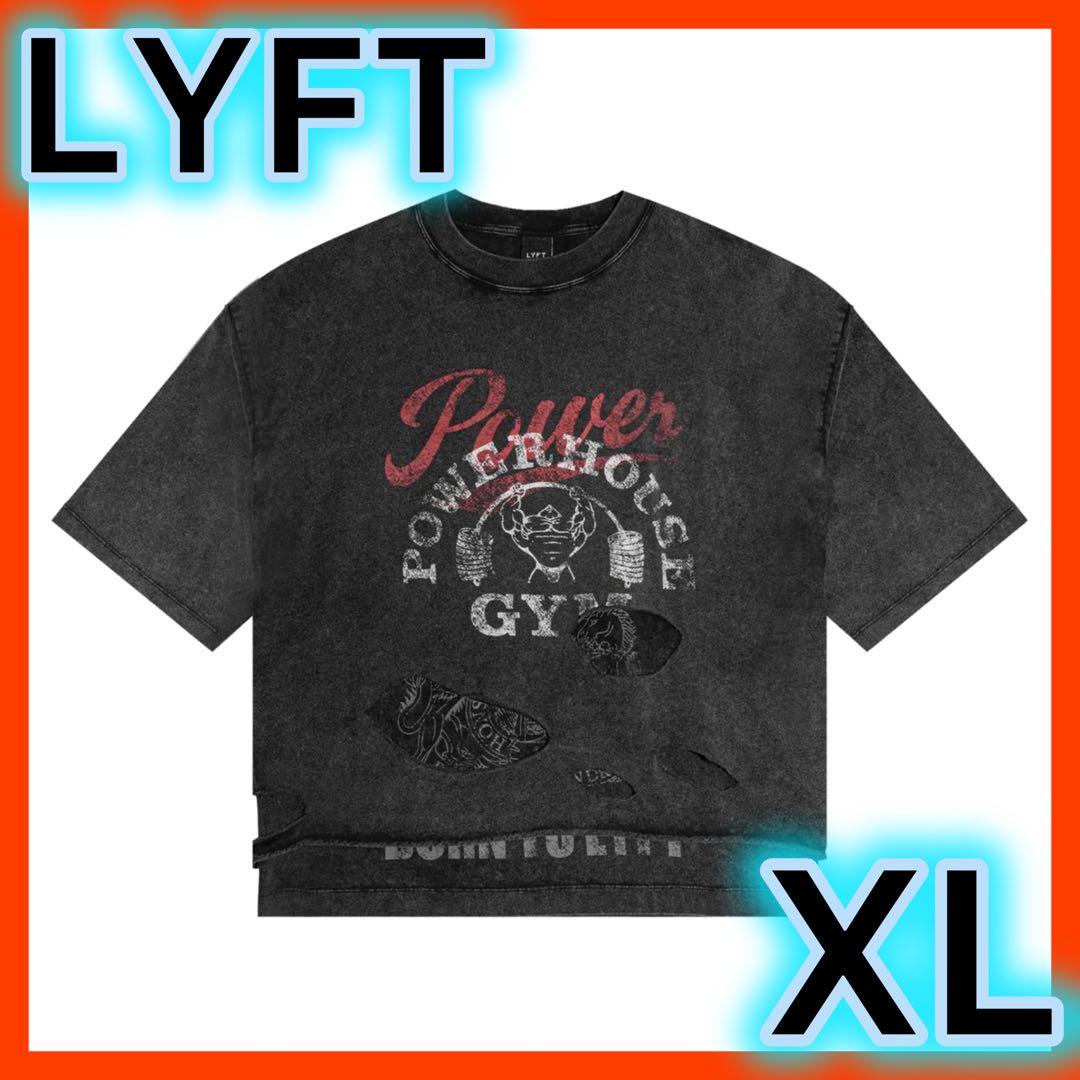 LÝFT × POWER HOUSE GYM ビンテージTシャツ　ブラック XL
