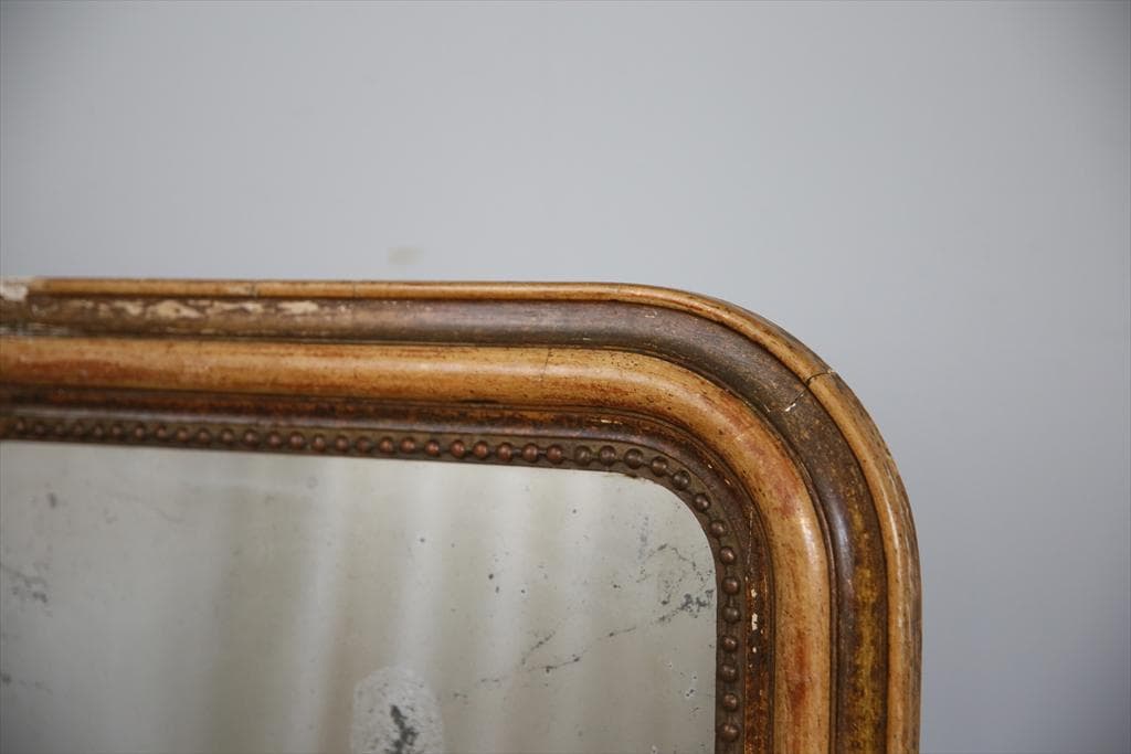 フランスアンティークルイフィリップ様式ミラー/姿見ウォールミラー鏡(90-168