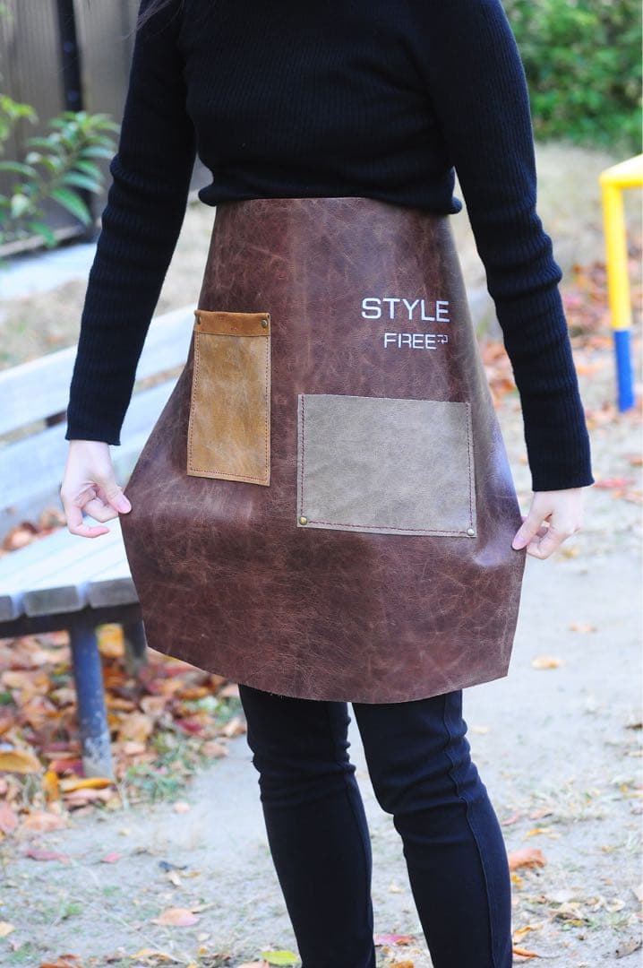 本革 エプロン　前掛け　工房作業、DIY、クラフト　カフェ　約270g