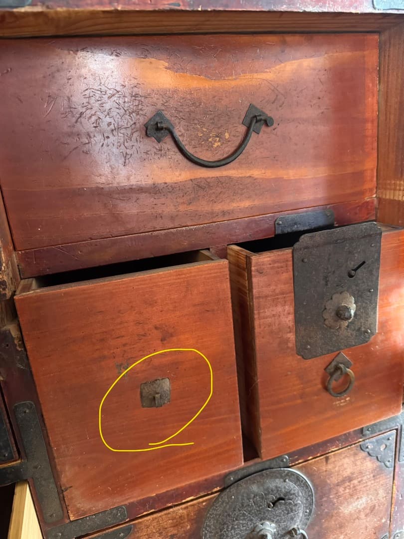 仙台箪笥　和箪笥　鍵付き　アンティーク　古道具　モダン家具　キャビネット