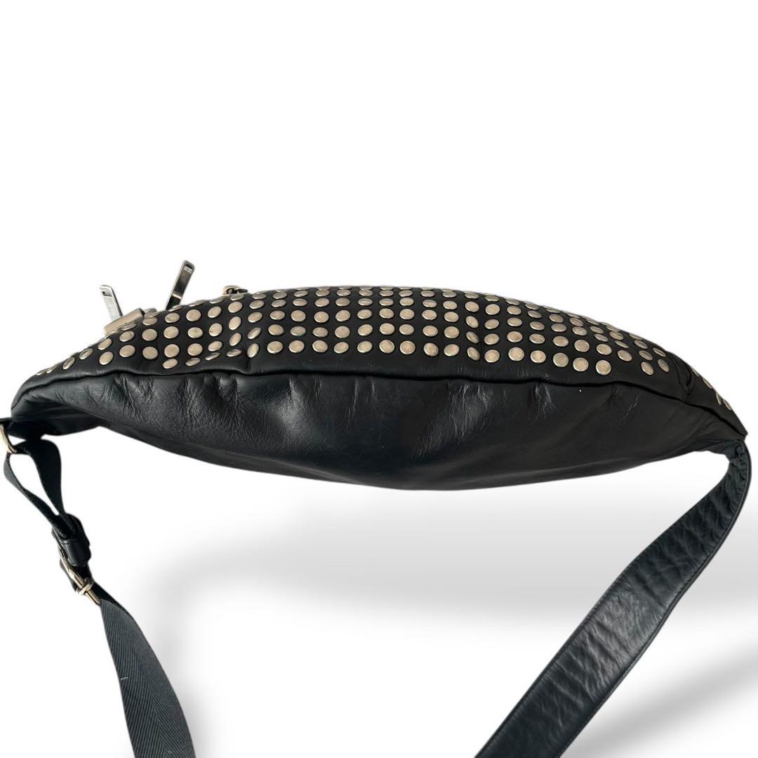 パトリックステファン スタッズ レザーボディーバッグ ブラック 本革 y2k