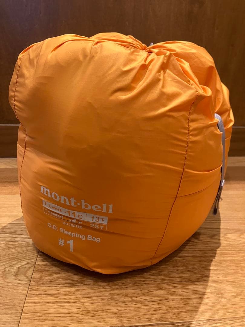 美品mont-bell O.D. Sleeping Bag #1 オレンジ