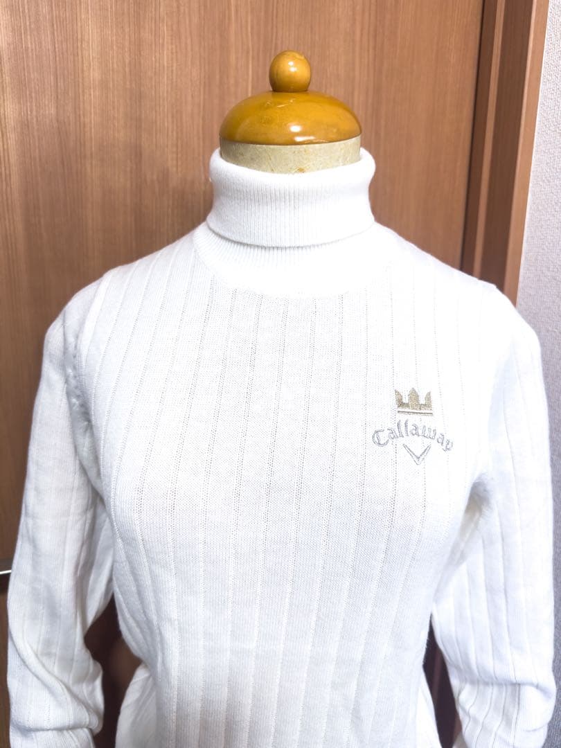 ３点セット【新品】キャロウェイ ホワイト フリース ニット スカート ハイネック