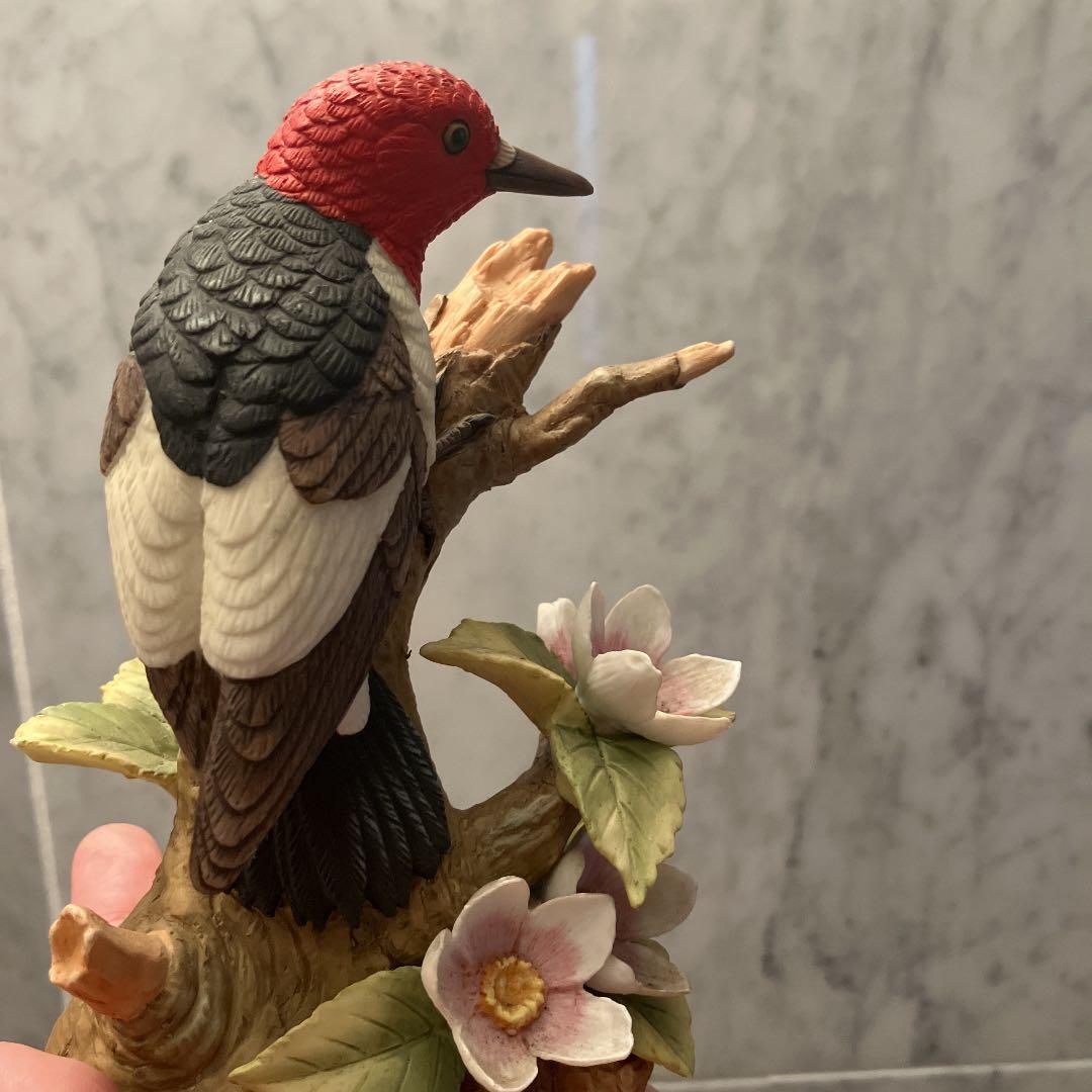 70年代ヴィンテージ名門レフトン社 美しい瞳で精巧に作られた鳥の陶器