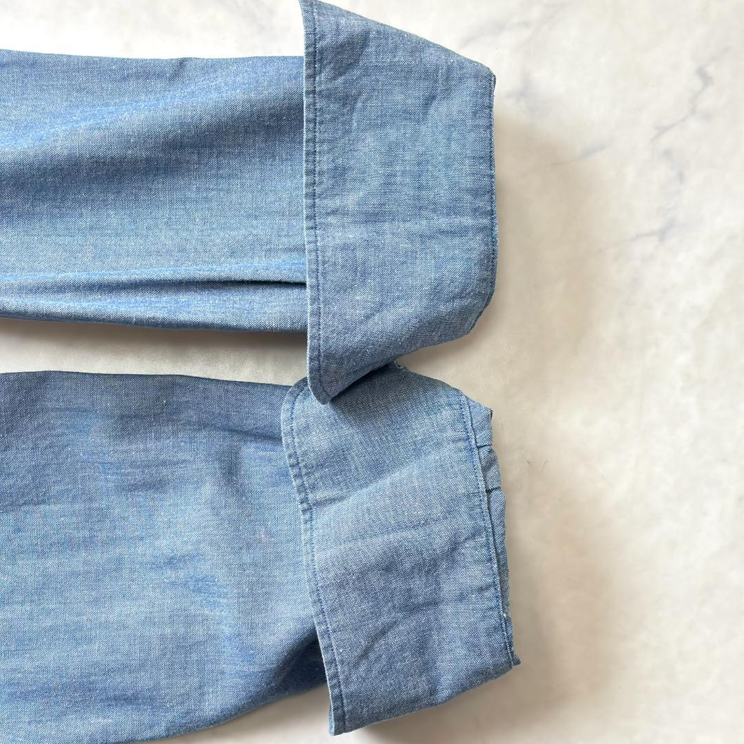 ジャンネット デニムシャツ 長袖 カッタウェイ 太陽アイコン 水色 40 tv5