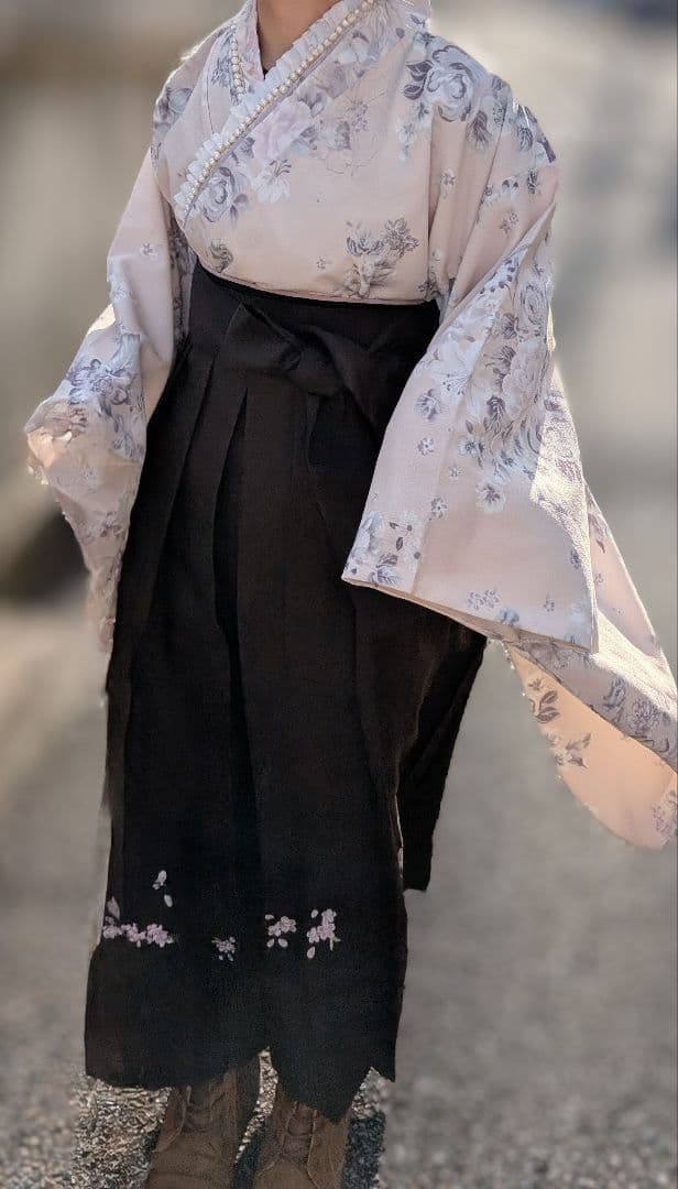 キャサリンコテージ 袴 卒業式 ベージュ 150cm ブラウン 小学生 肌襦袢