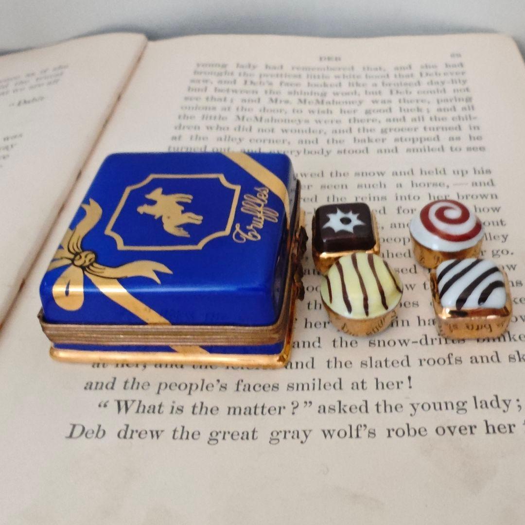 リモージュボックス　チョコレート　ショコラ　フランス製　ミニチュア　磁器