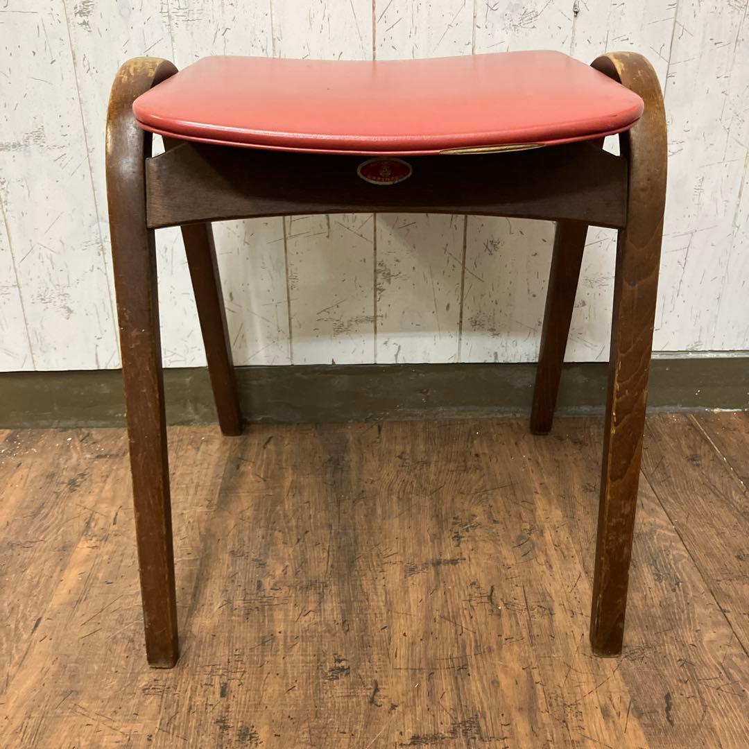 A-3 昭和レトロ 秋田木工株式会社 木製スツール 剣持勇 椅子 イス 古家具