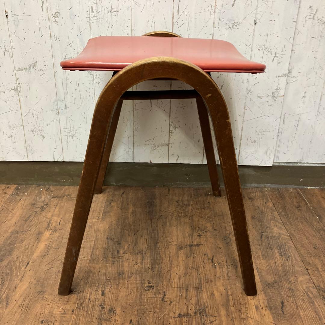 A-3 昭和レトロ 秋田木工株式会社 木製スツール 剣持勇 椅子 イス 古家具