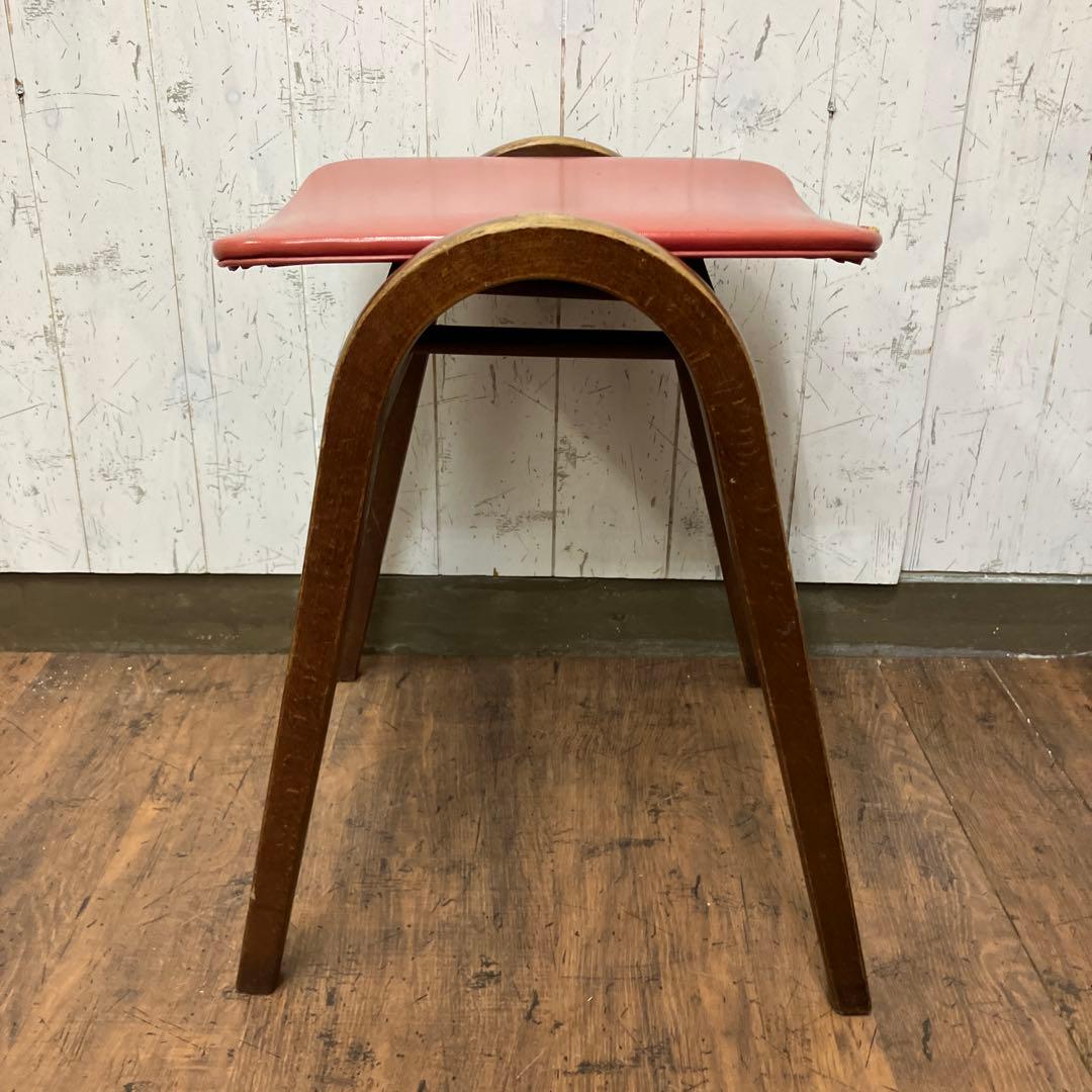 A-3 昭和レトロ 秋田木工株式会社 木製スツール 剣持勇 椅子 イス 古家具