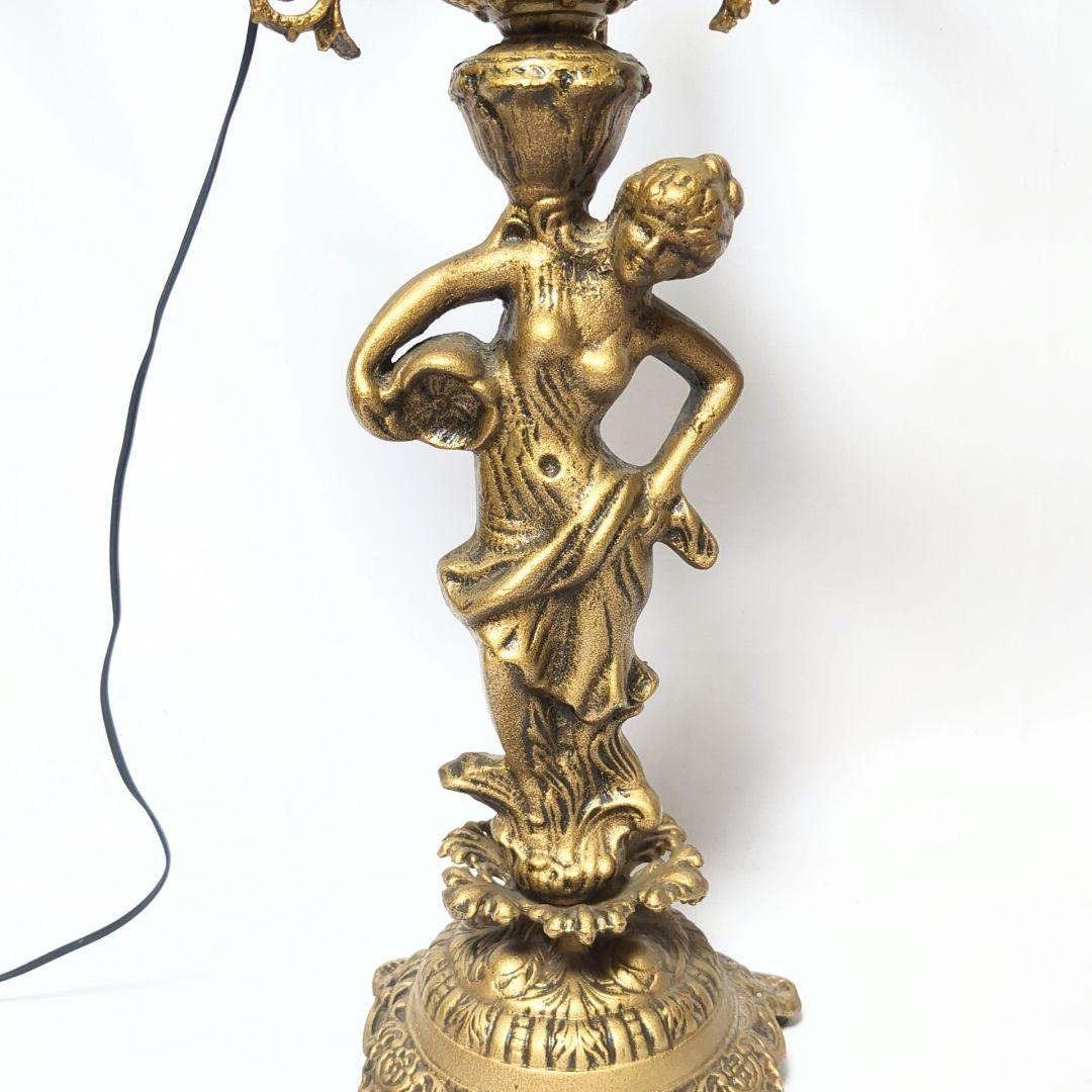 アンティーク風　ミルクガラスシェード　フロアランプ