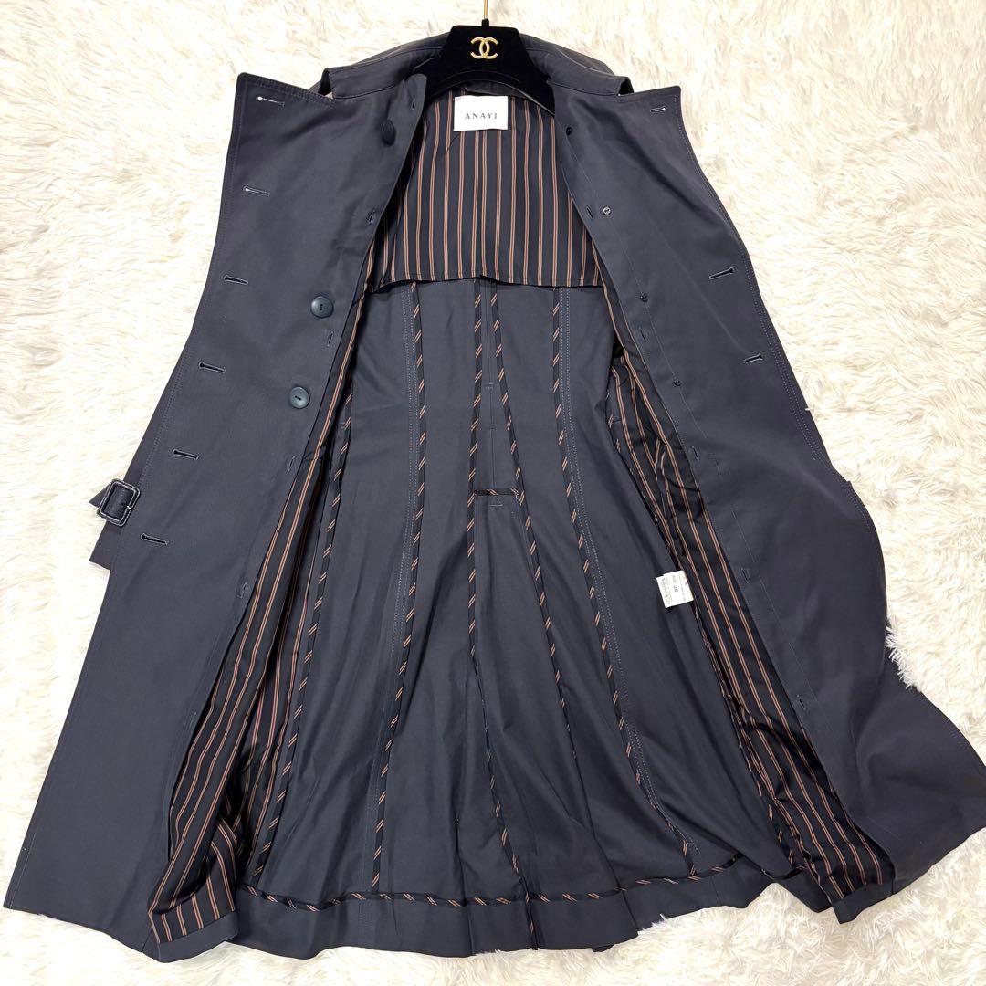 現行タグ✨ ANAYI トレンチ スプリング コート ライナー 腰ベルト 濃紺