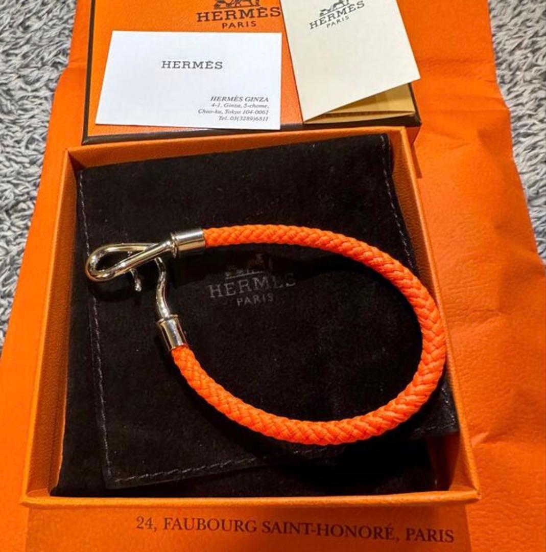 【超美品】エルメス　ジャンボブレスレット　オレンジ