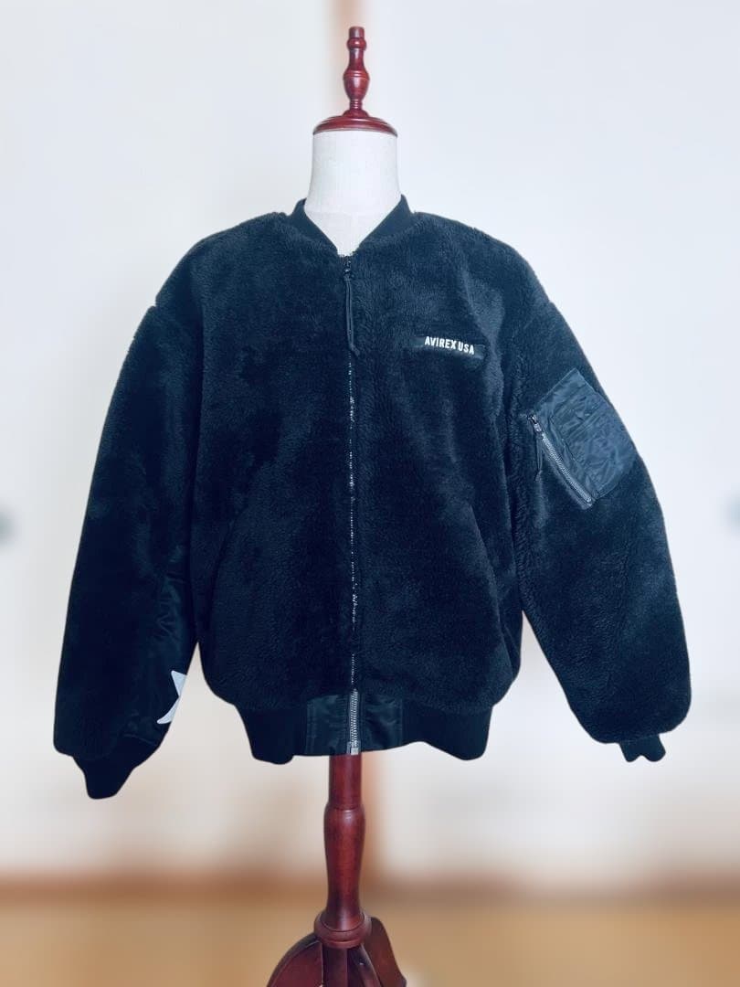 【完売入手困難/2XL/BLACK】AVIREX 背面ロゴ ジャンパー