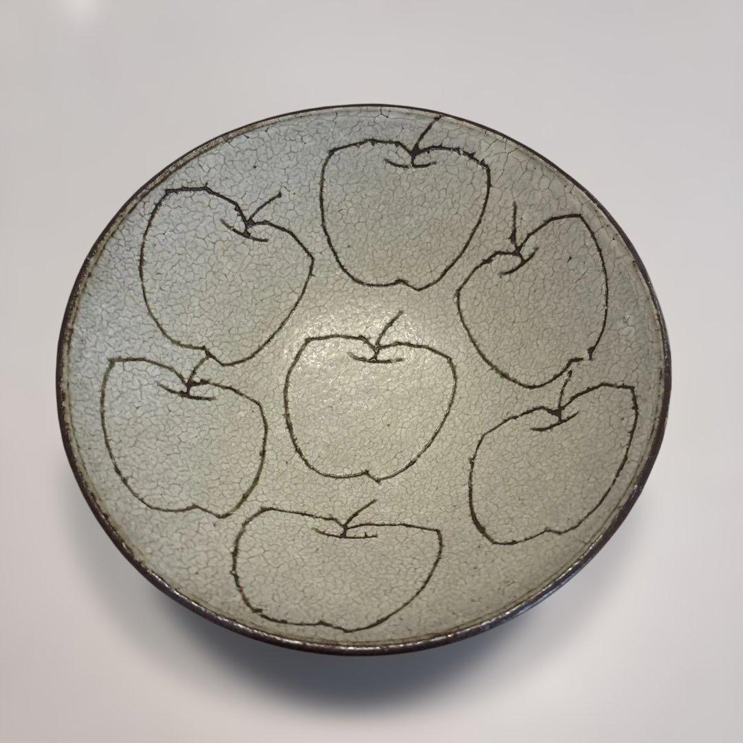 楠田純子　りんご柄　6寸鉢