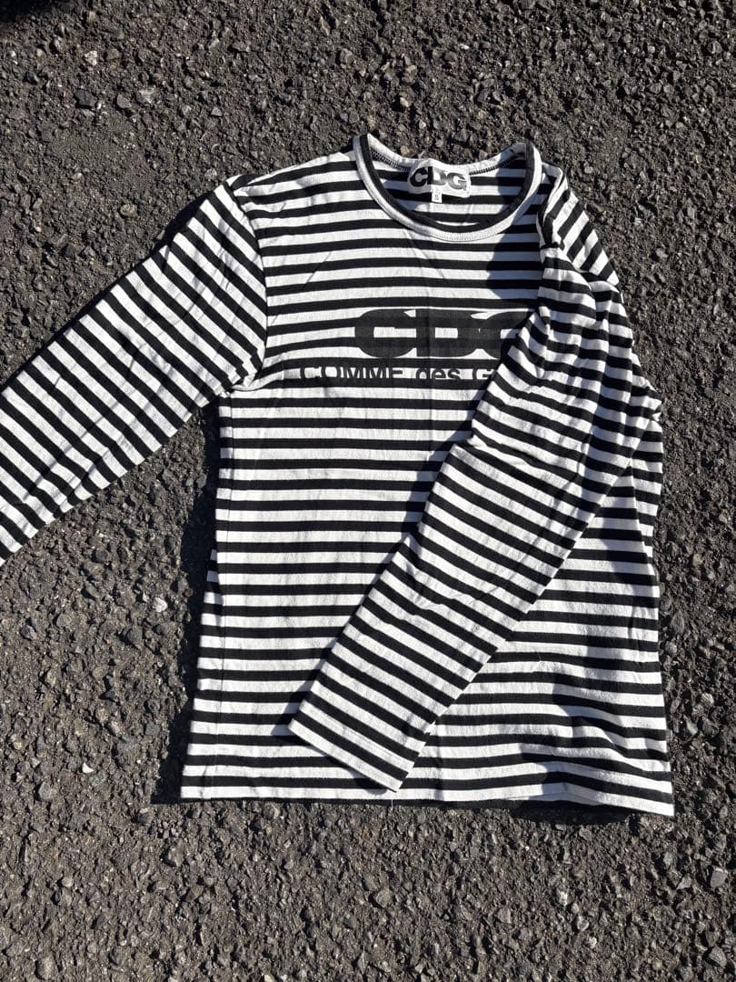CDG ストライプ 長袖カットソー S
