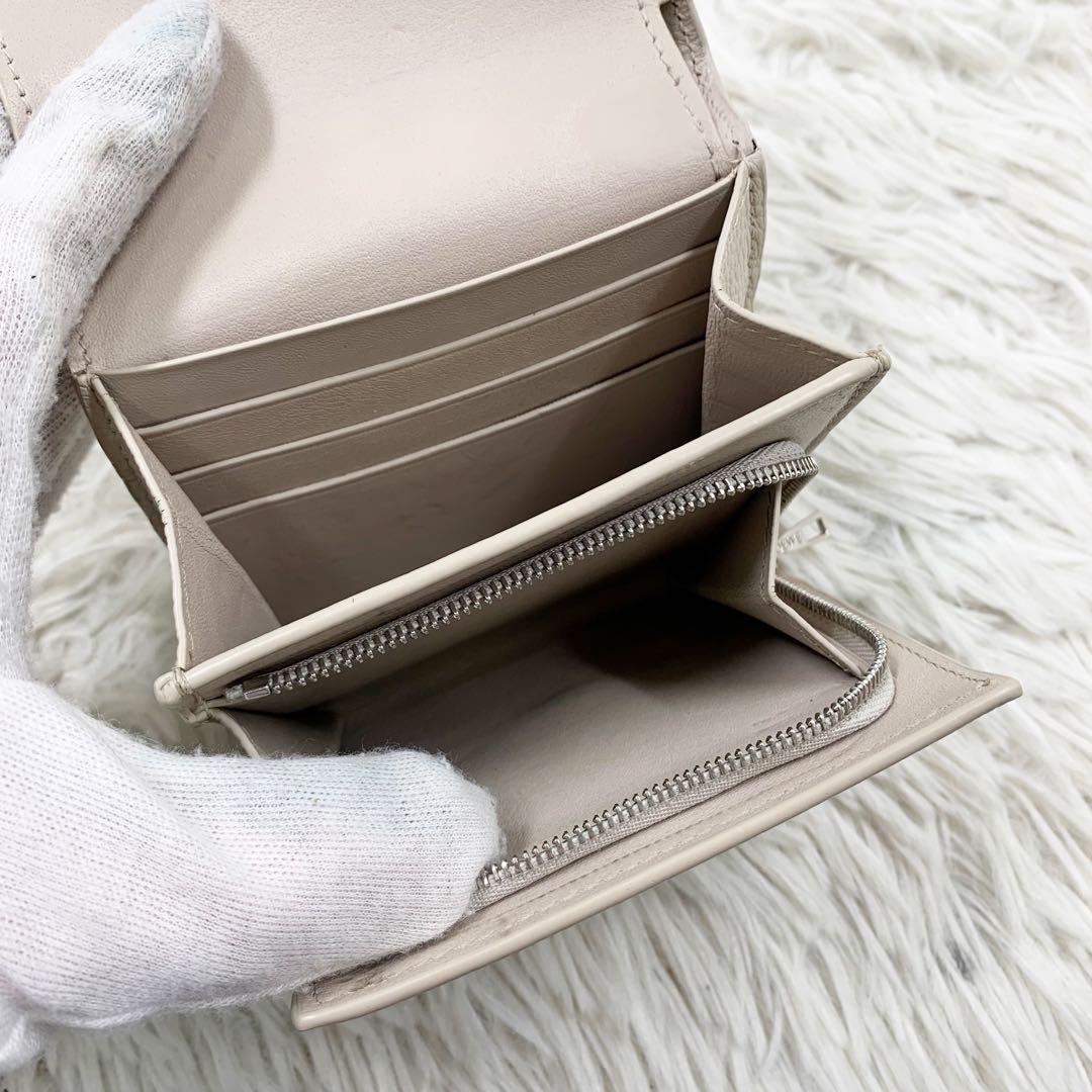 【✨極美品 現行✨】ロエベ アナグラム コンパクトフラップウォレット ベージュ