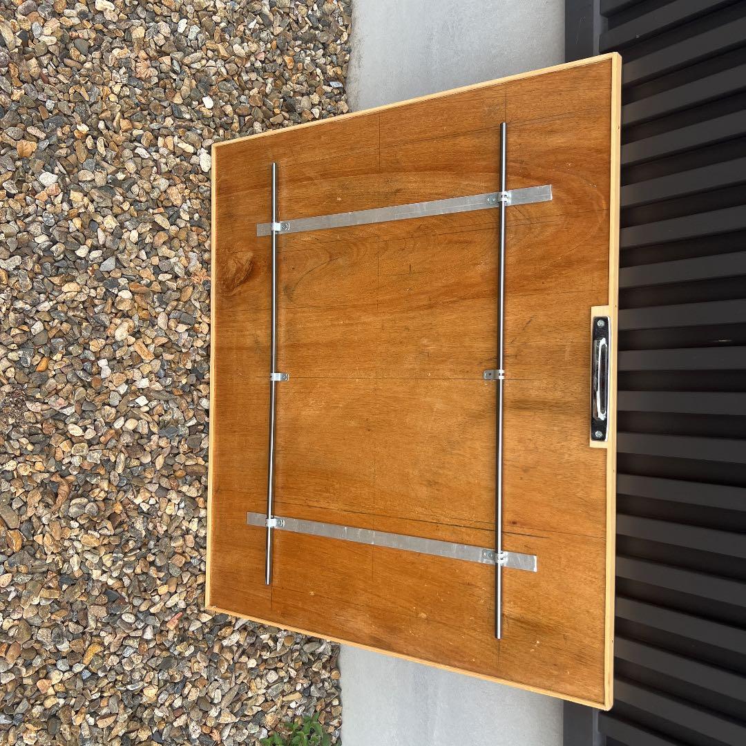 ま*べ様 オルテガ柄テーブル　ヘリノックス型折り畳み脚　木製テーブル着払い