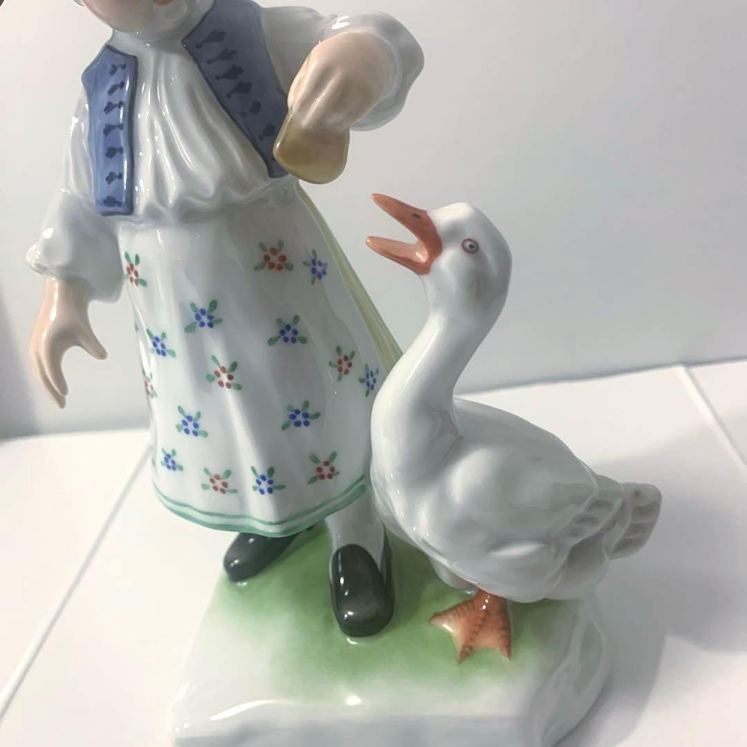 再お値下げ☆美品☆ヘレンド アヒルと少女 フィギュリン 置物