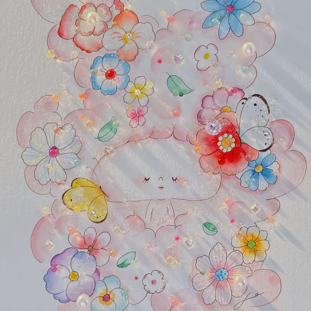 イラスト　グラスアート　水彩画　原画