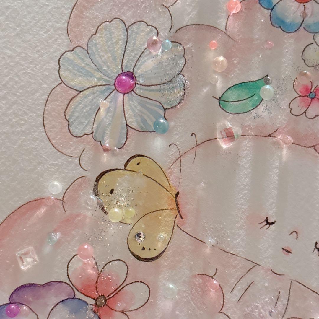 イラスト　グラスアート　水彩画　原画