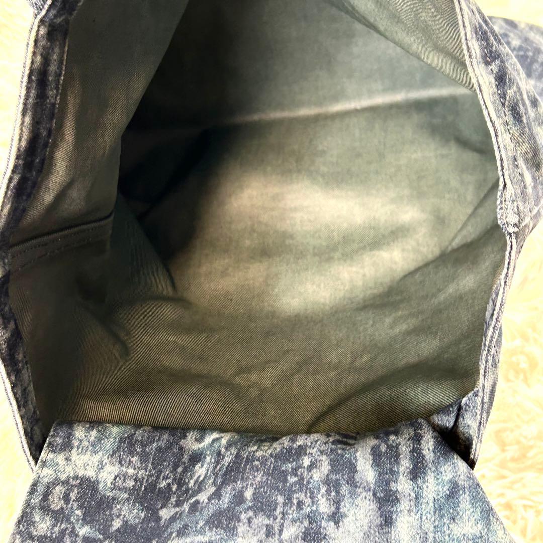 美品 ディーゼル デニムトートバッグ 大きい 肩掛け ケミカルウォッシュ 鞄