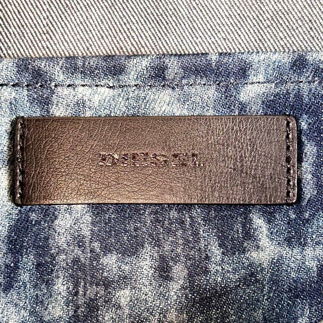 美品 ディーゼル デニムトートバッグ 大きい 肩掛け ケミカルウォッシュ 鞄