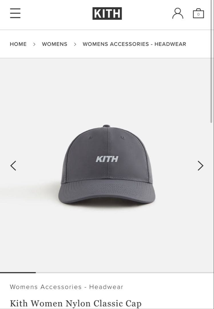 美品　KITH ナイロン　クラシック　キャップ
