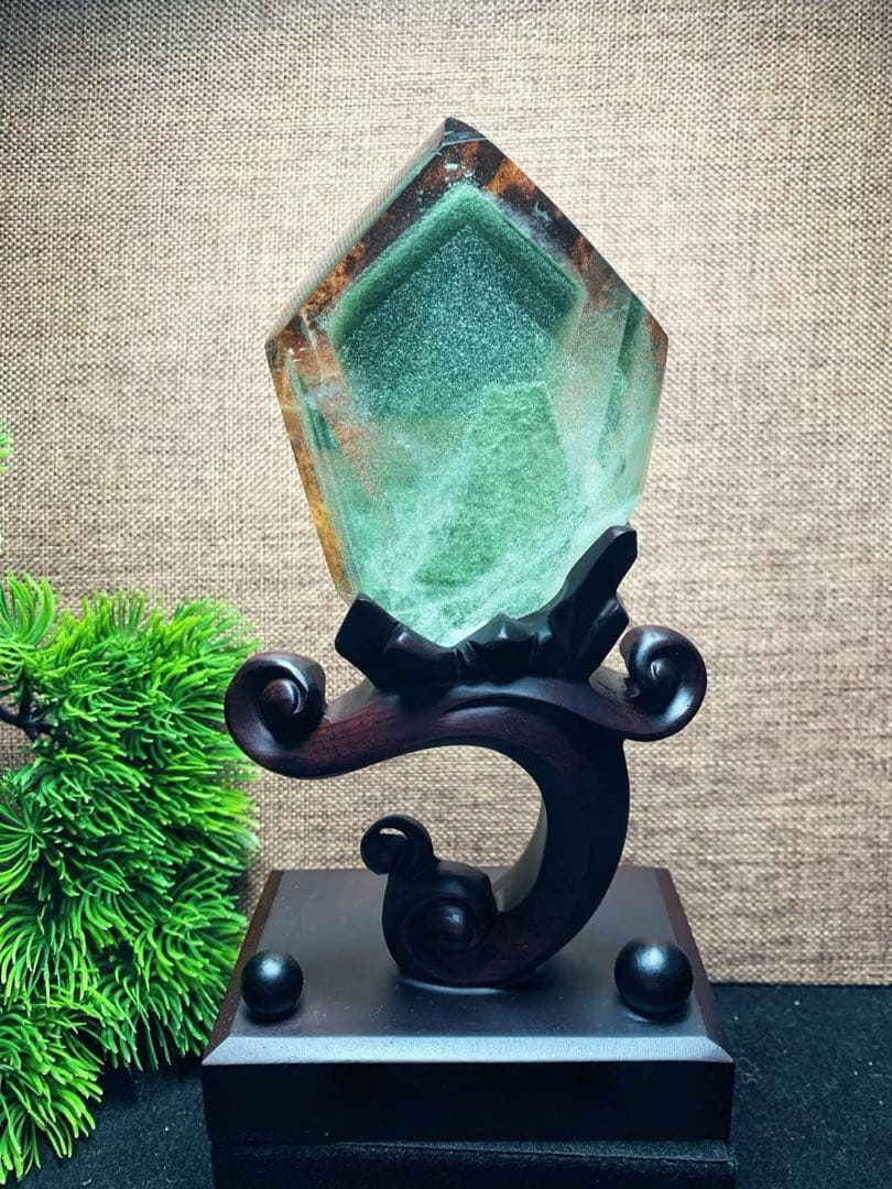 ⭐︎【天然】グリーン ガーデン クォーツ 置物 361.5g