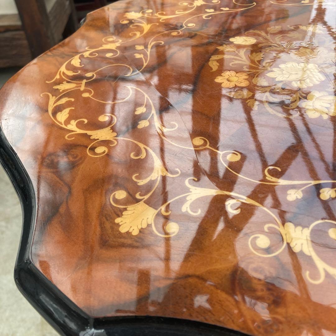 ニ*ん様 イタリア製 象嵌 ティーワゴン 2段 西洋 アンティーク