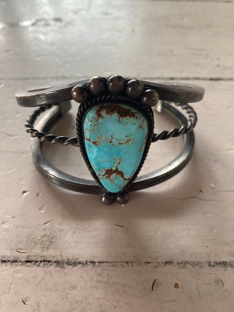 OLDナバホ族ターコイズバングル刻印PA