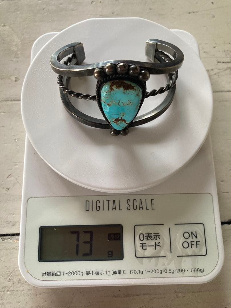 OLDナバホ族ターコイズバングル刻印PA