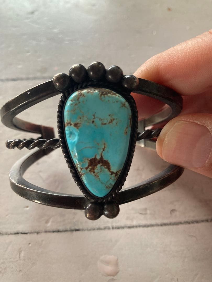 OLDナバホ族ターコイズバングル刻印PA