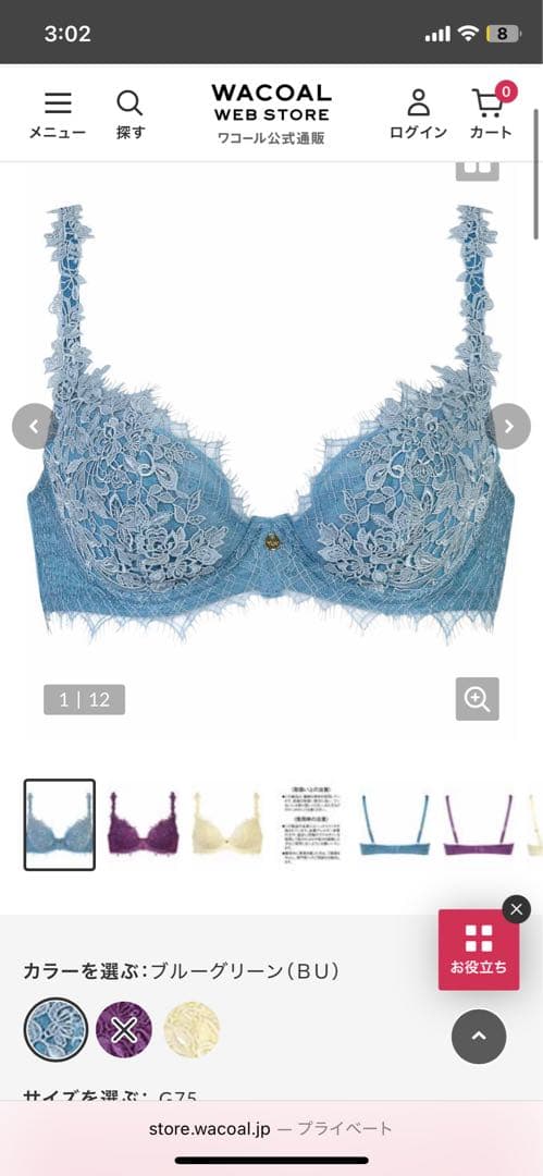 Wacoal / yue / 66g /ブラF75-TバックM