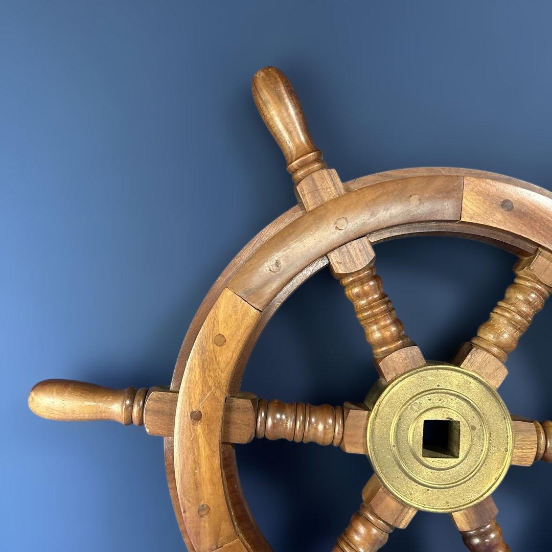 木製 舵輪　ラット　約60.5cm