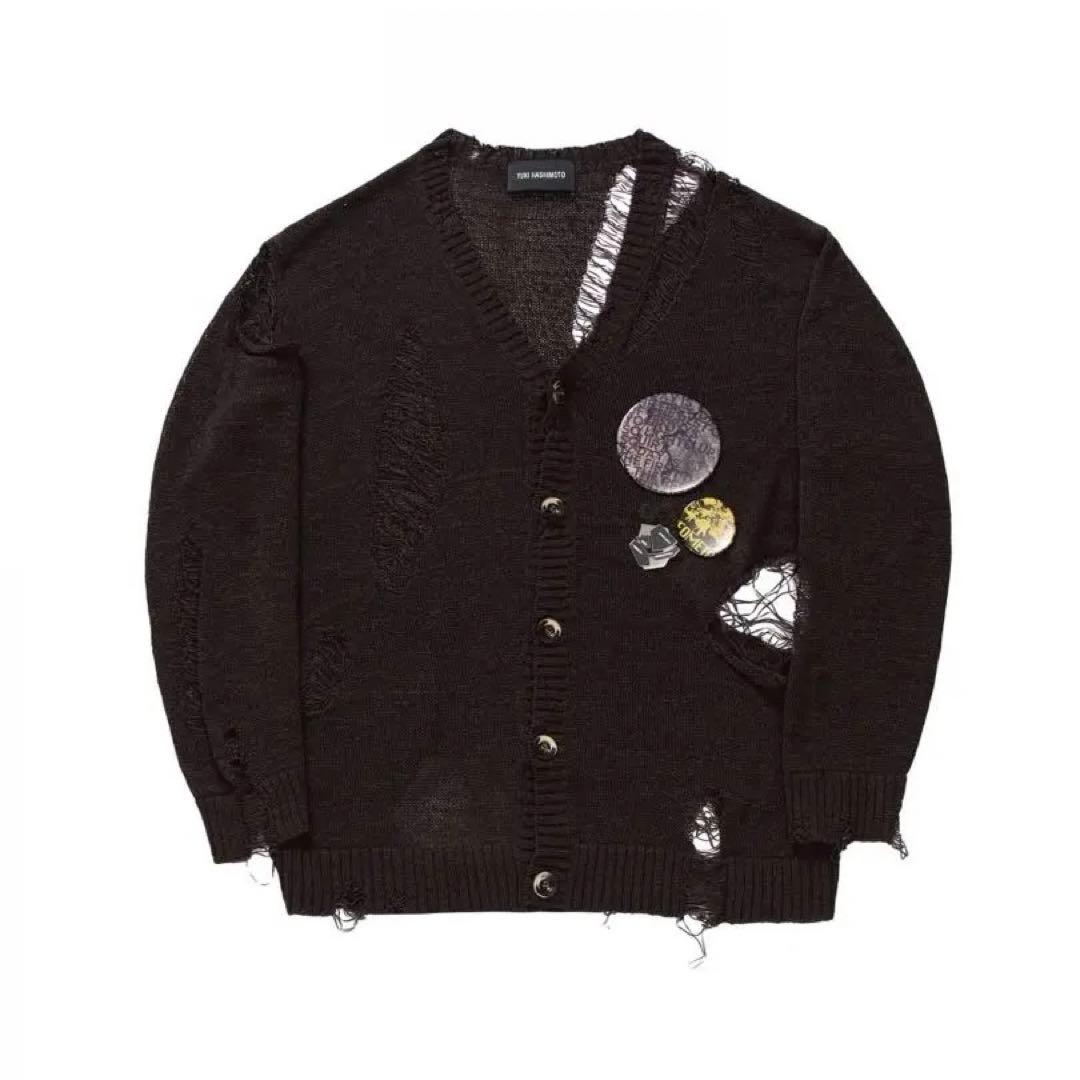 YUKI HASHIMOTO カーディガン22SS ダメージ 缶バッジ