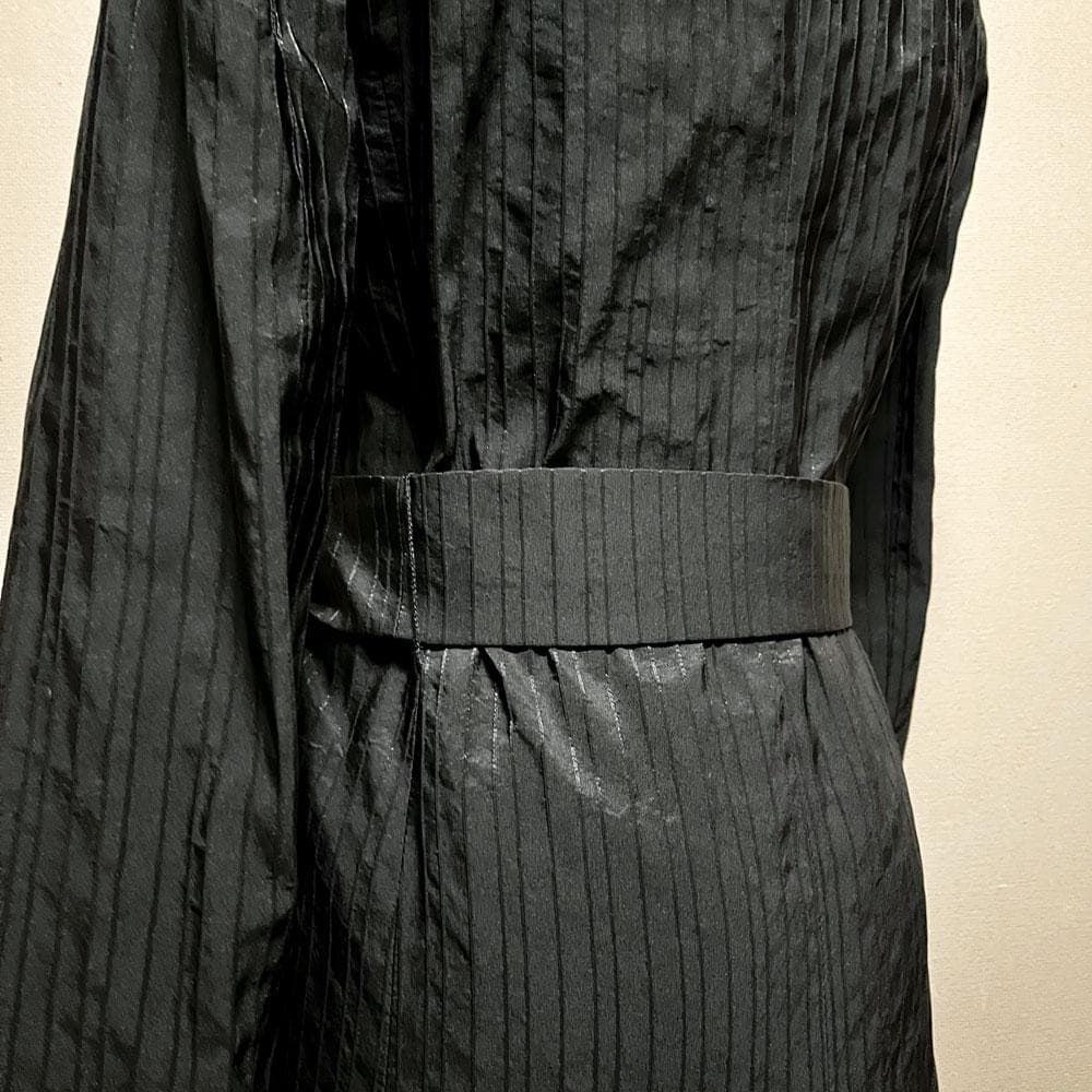 美品 MaxMara 最高級白タグ シルク トレンチコート ベルト付き ブラック