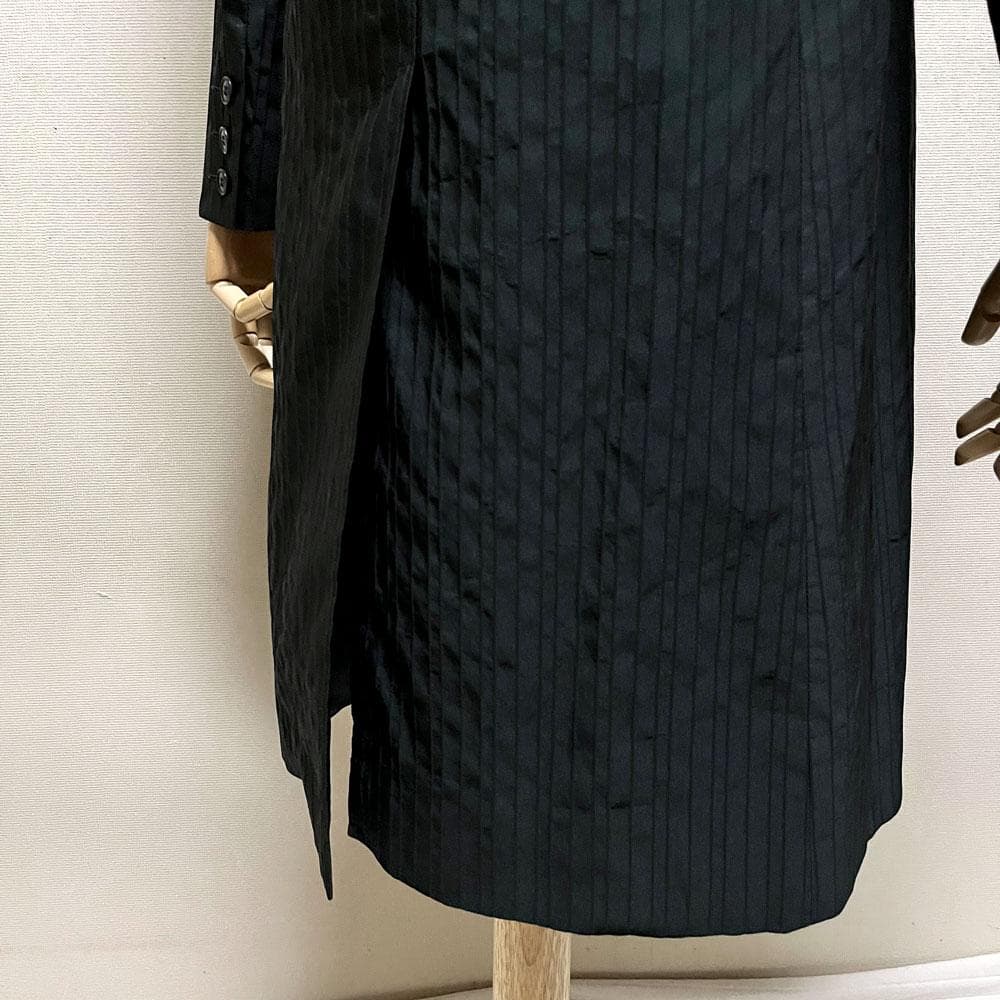 美品 MaxMara 最高級白タグ シルク トレンチコート ベルト付き ブラック