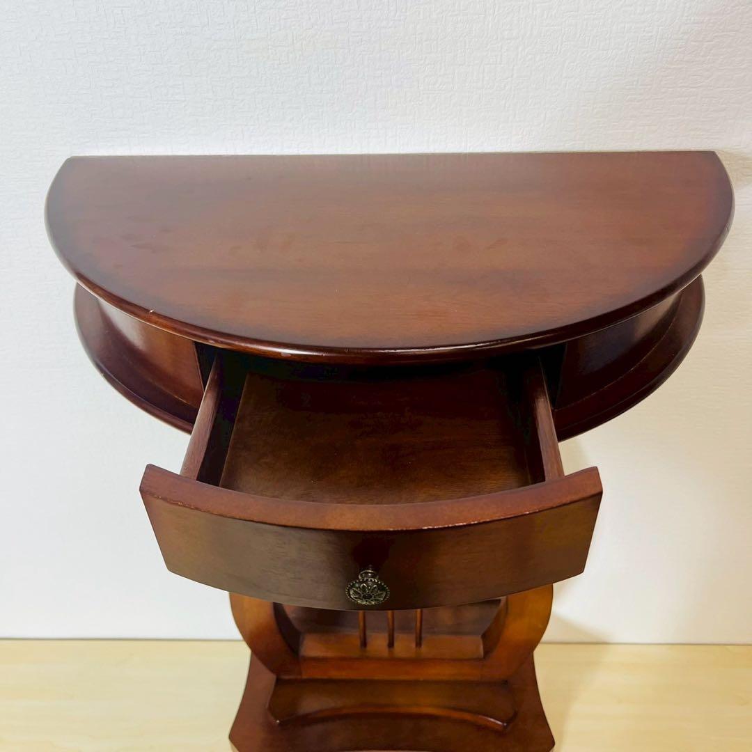 サイドテーブル コンソールテーブル ハープデザイン 半円